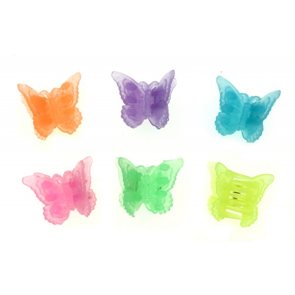 120 pieces Butterfly Hair Claws / Glow in the Dark - BF-C13
